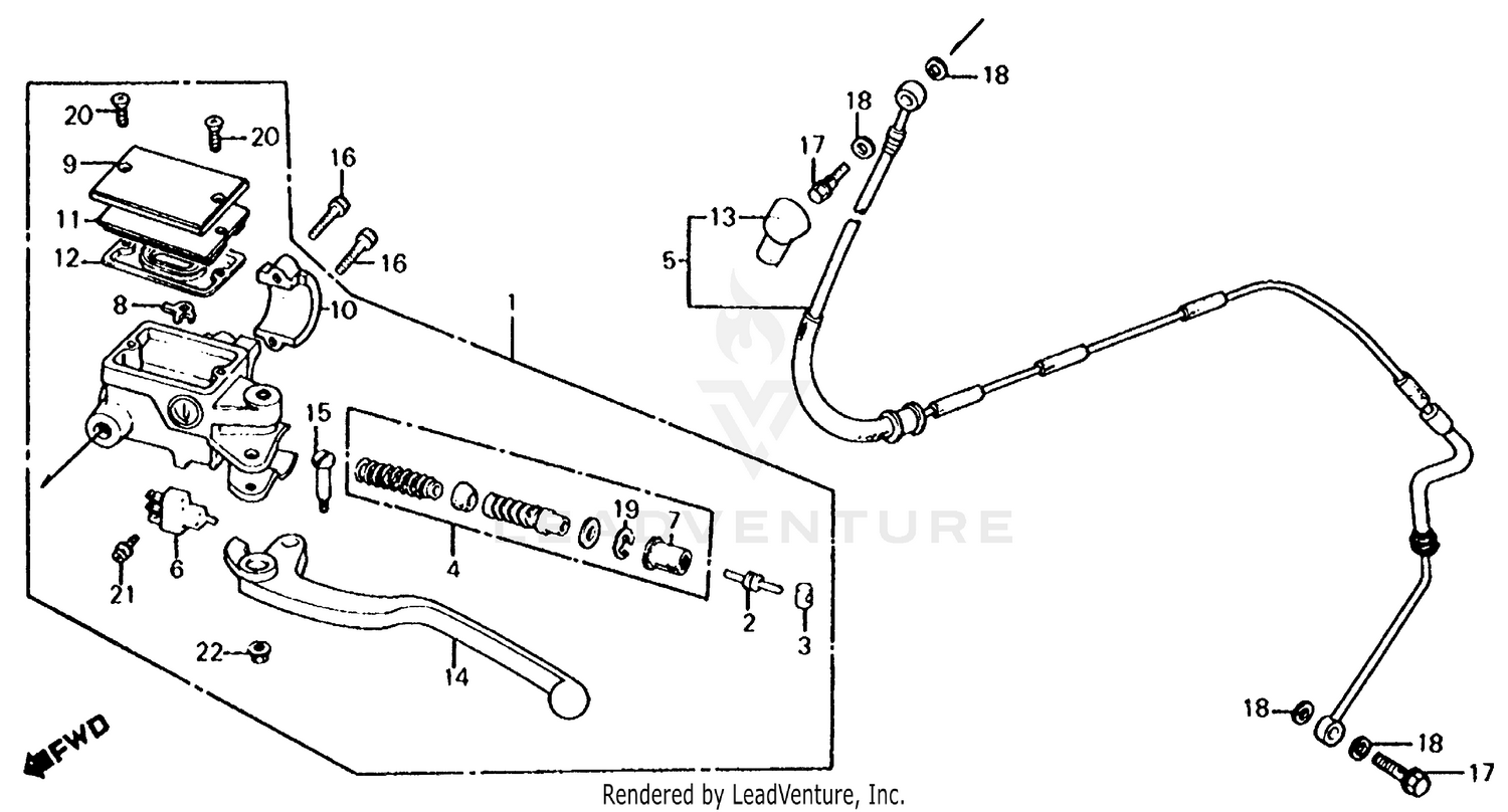 CLUTCH MASTER CYLINDER + LEFT CONTROL LEVER