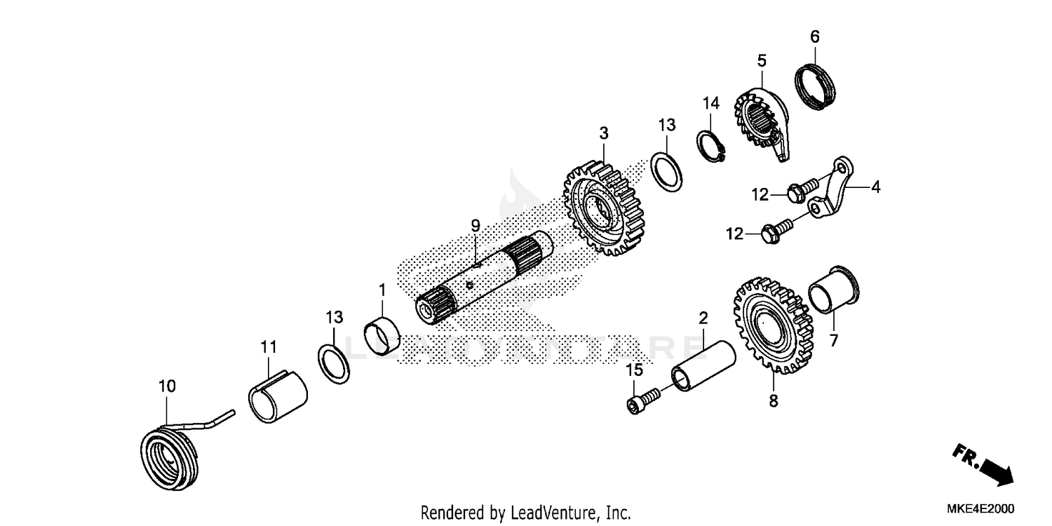 KICK STARTER SPINDLE