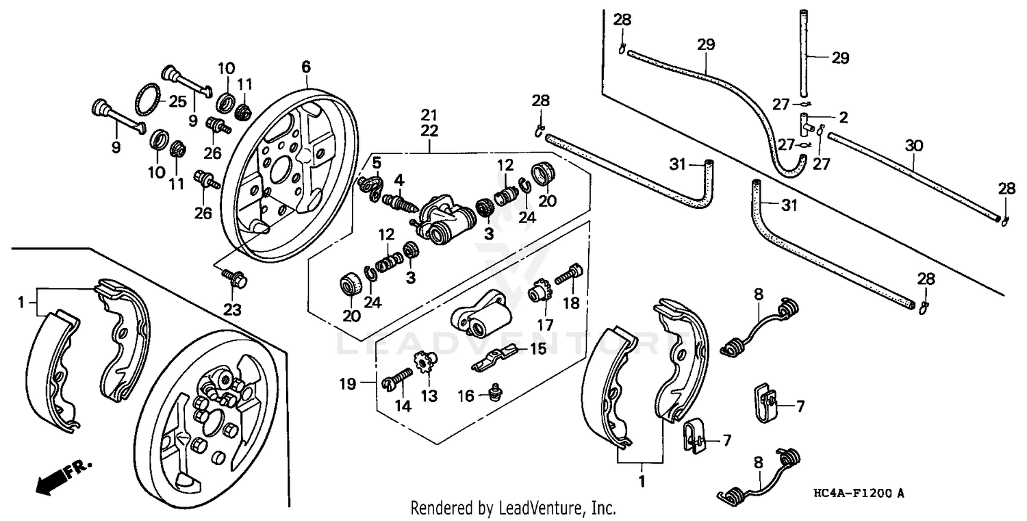 TRX300 FRONT BRAKE PANEL (TRX300)