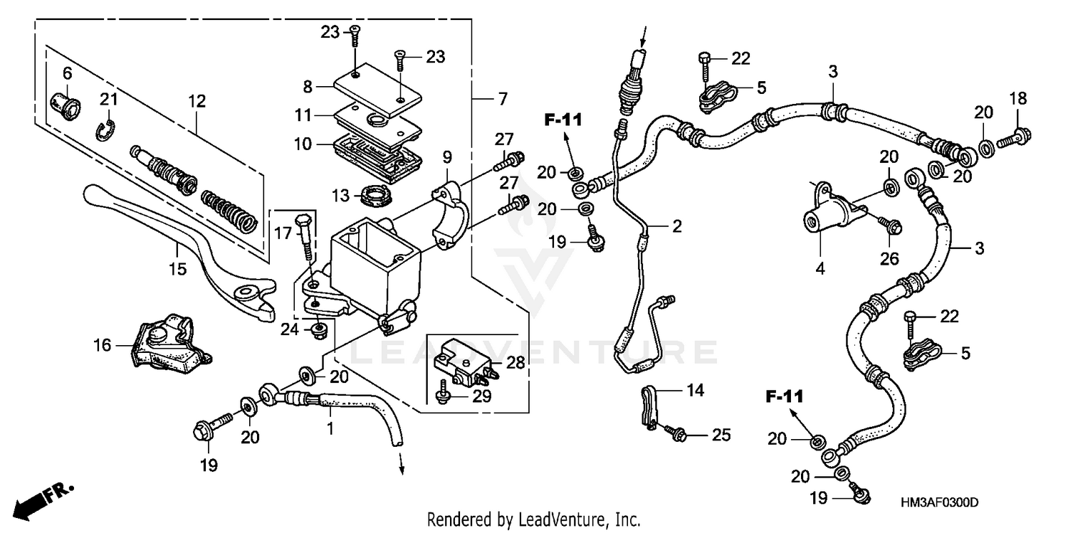 FRONT BRAKE MASTER CYLINDER (TRX300EX'01-'06)