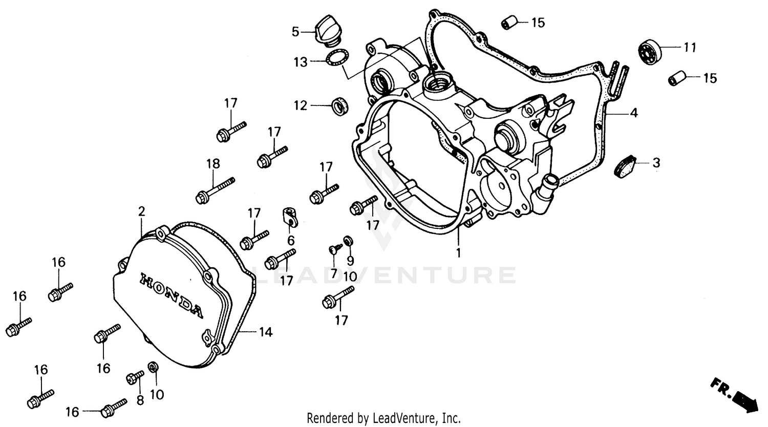 RIGHT CRANKCASE COVER 87-89