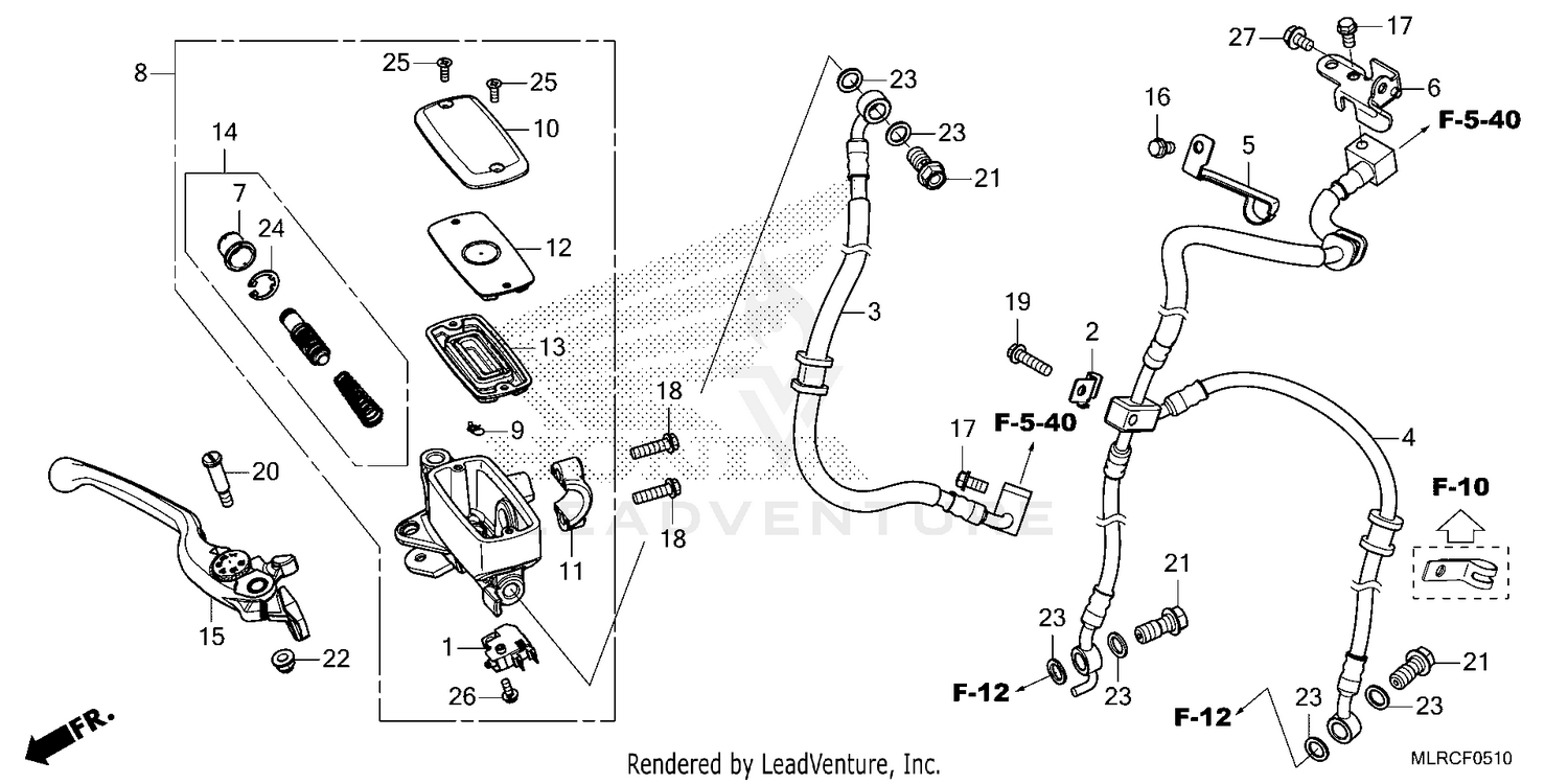 FRONT BRAKE MASTER       CYLINDER