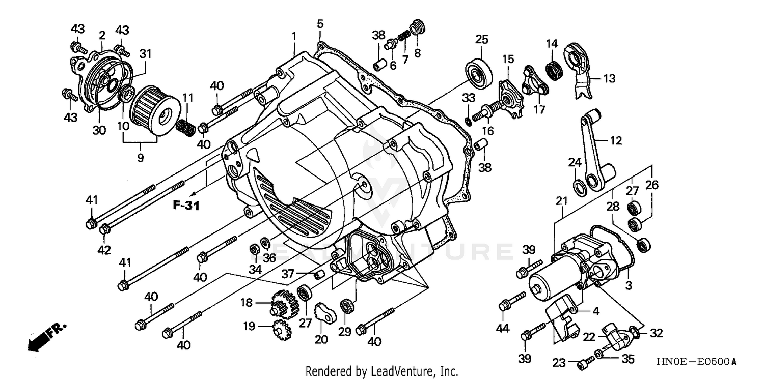 FRONT CRANKCASE COVER    (TRX450FE)