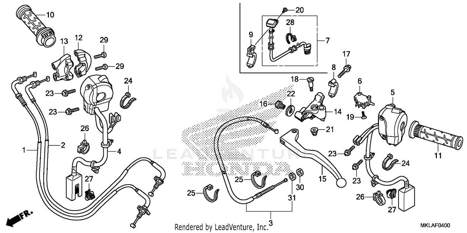 HANDLE LEVER@SWITCH@CABLE