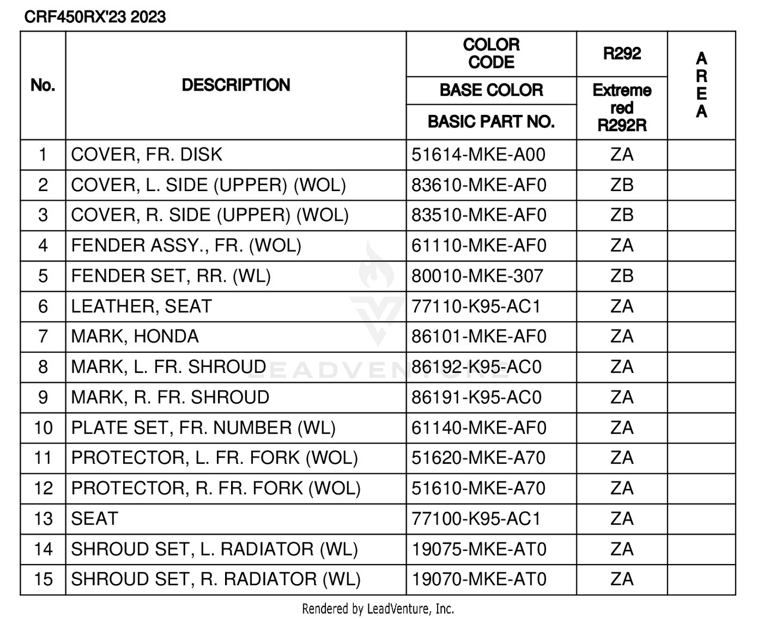 COLOR TABLE
