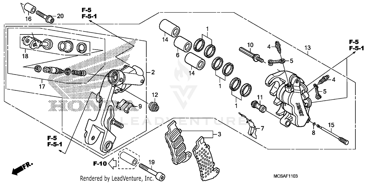 LEFT FRONT BRAKE CALIPER ('08-)