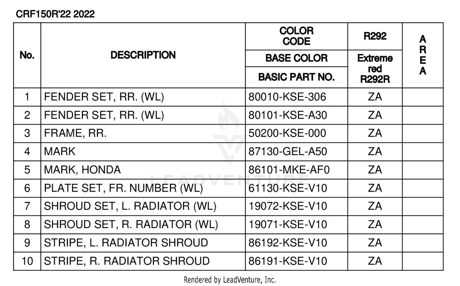 COLOR TABLE