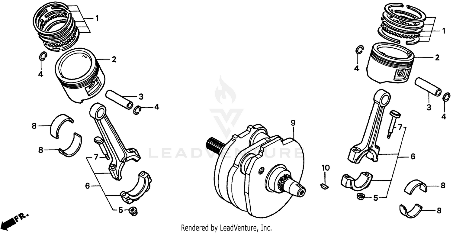 CRANKSHAFT + PISTON + RINGS