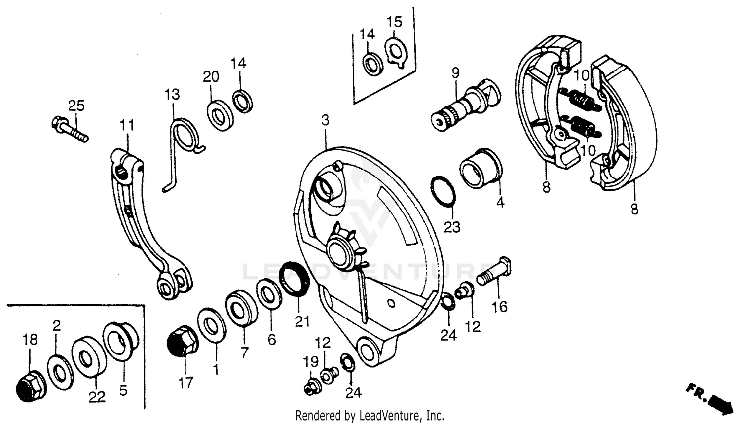 REAR BRAKE PANEL 84-86