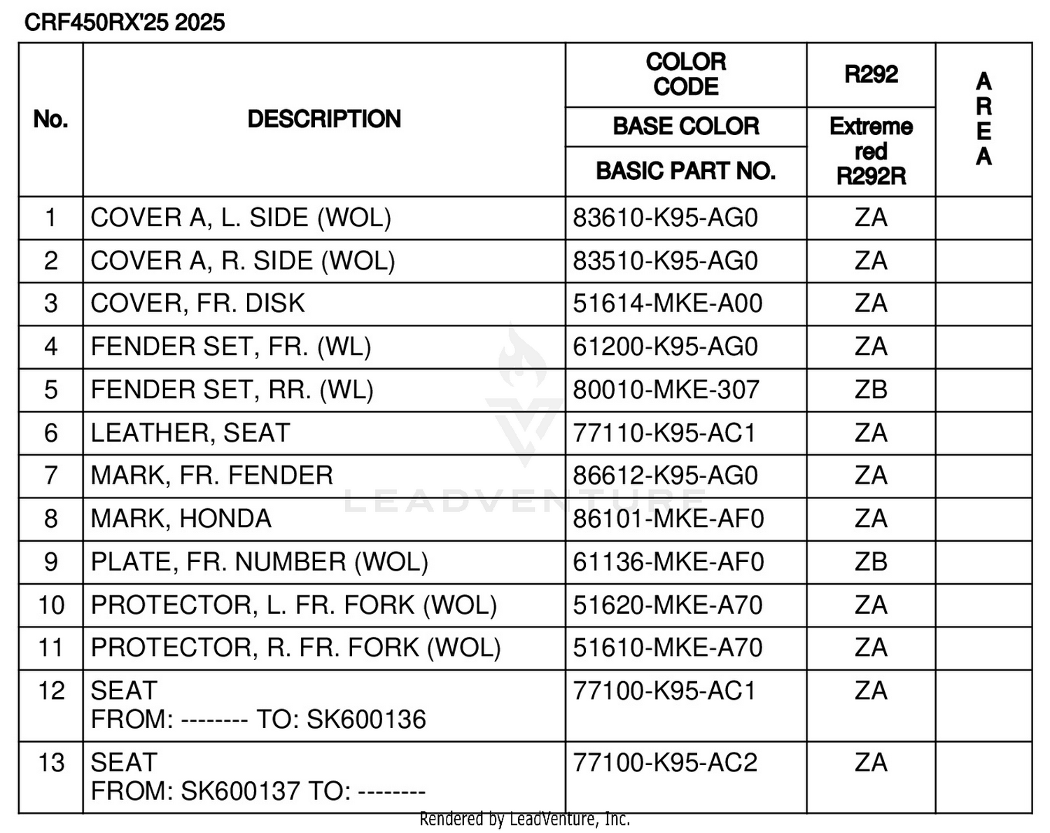 COLOR TABLE