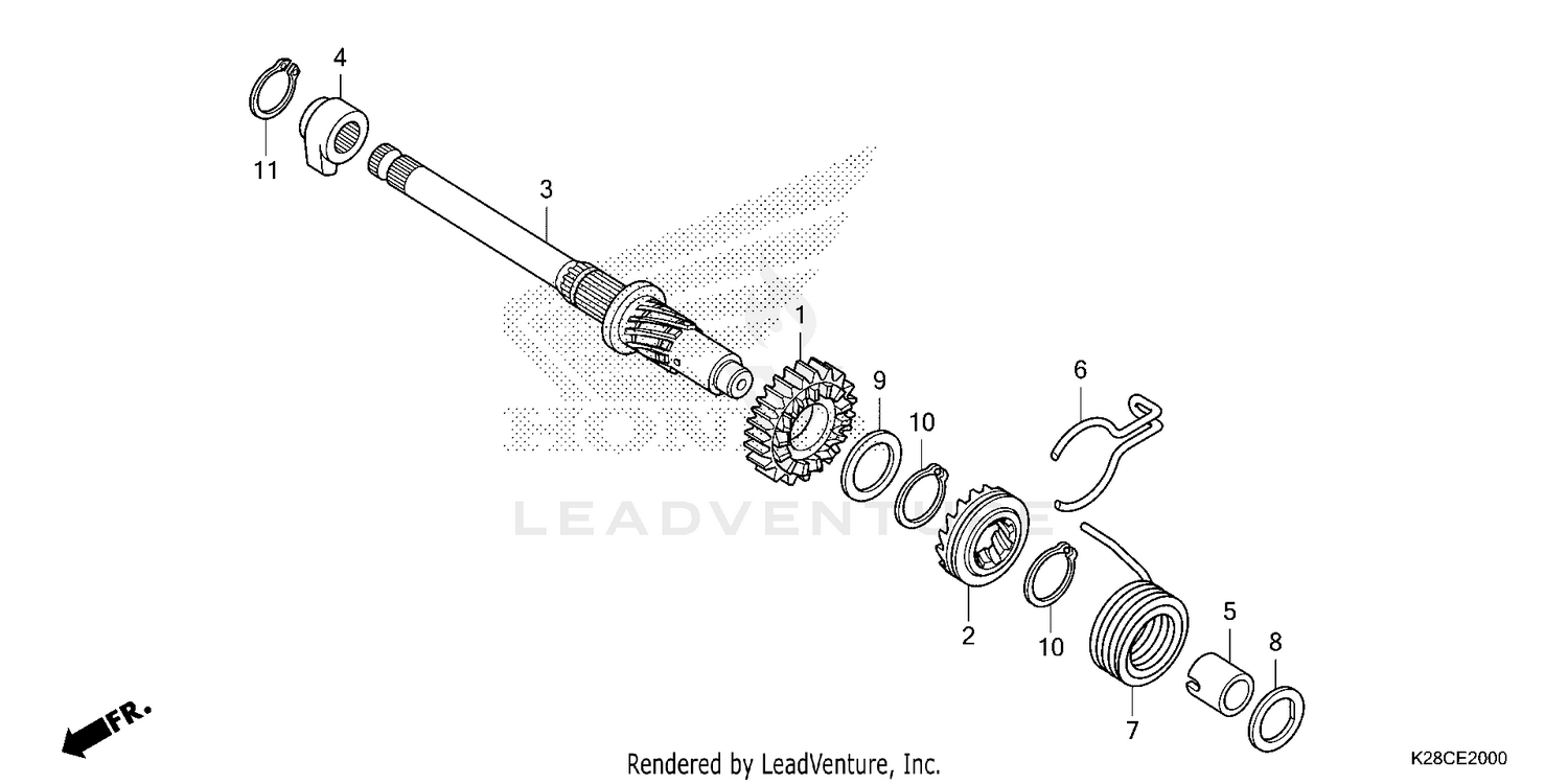 KICK STARTER SPINDLE