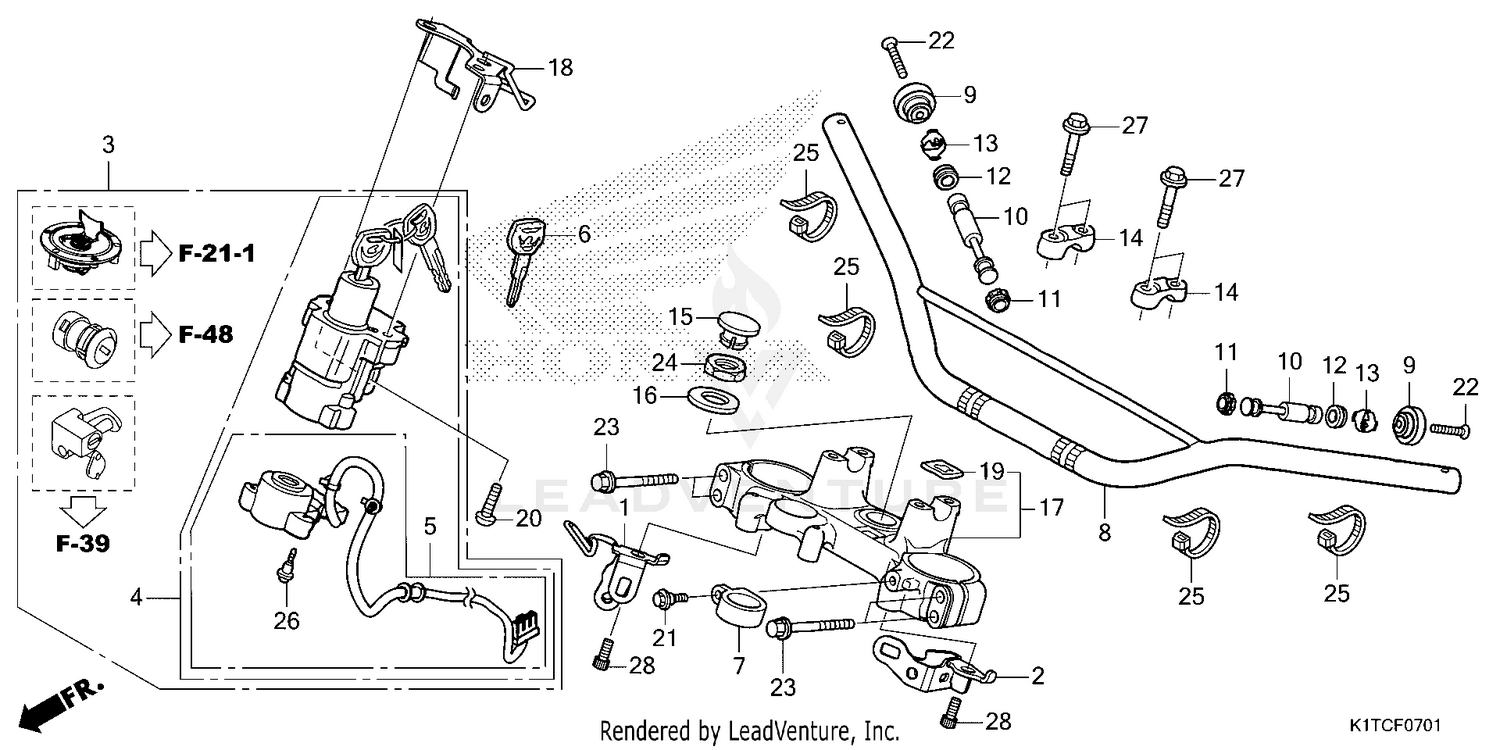 HANDLEBAR@TOP BRIDGE     (CRF300LR/LRA)