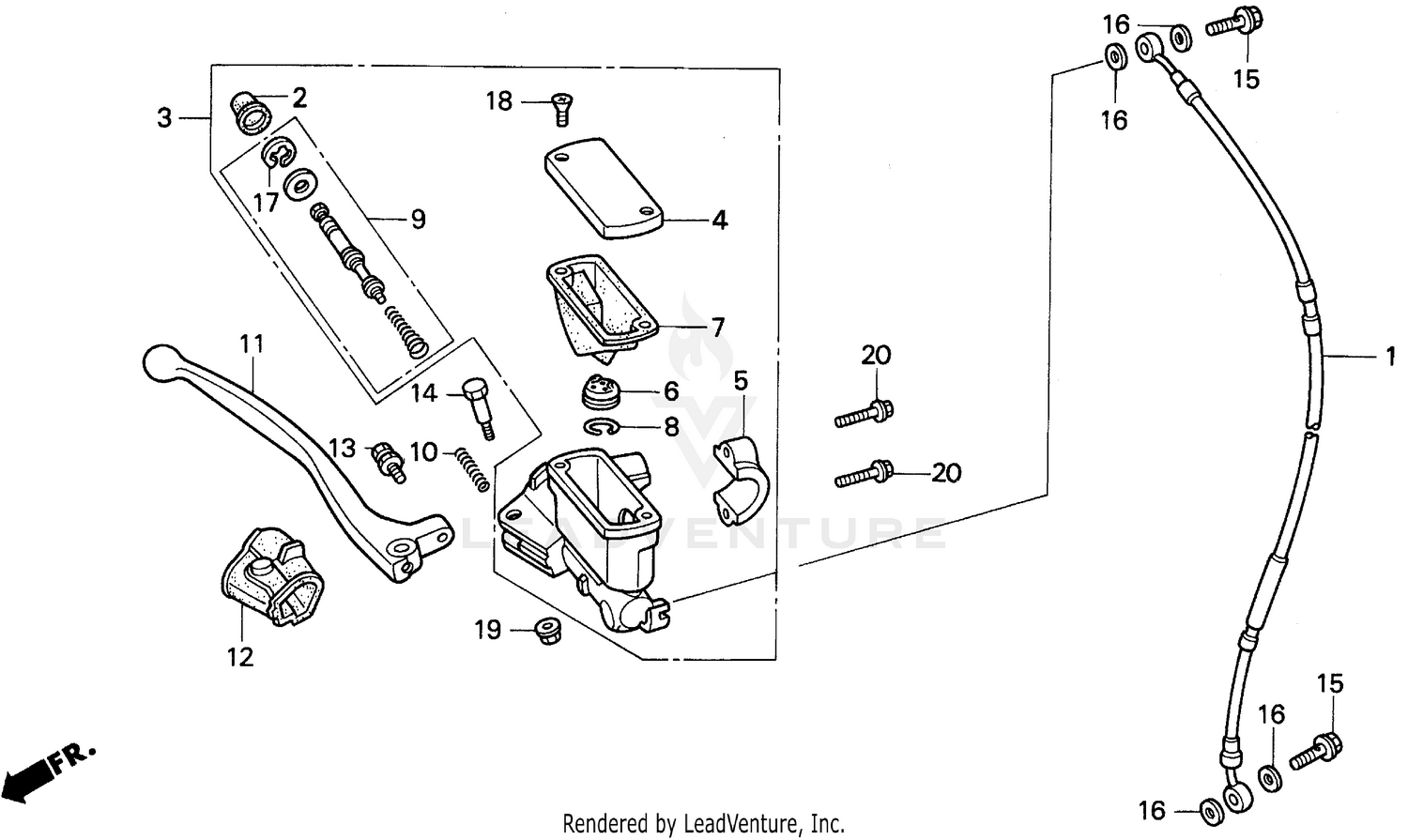 FR. BRAKE MASTER CYL. 92-97