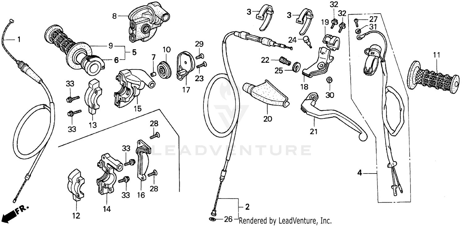 HANDLE LEVER + SWITCHES + CABLES