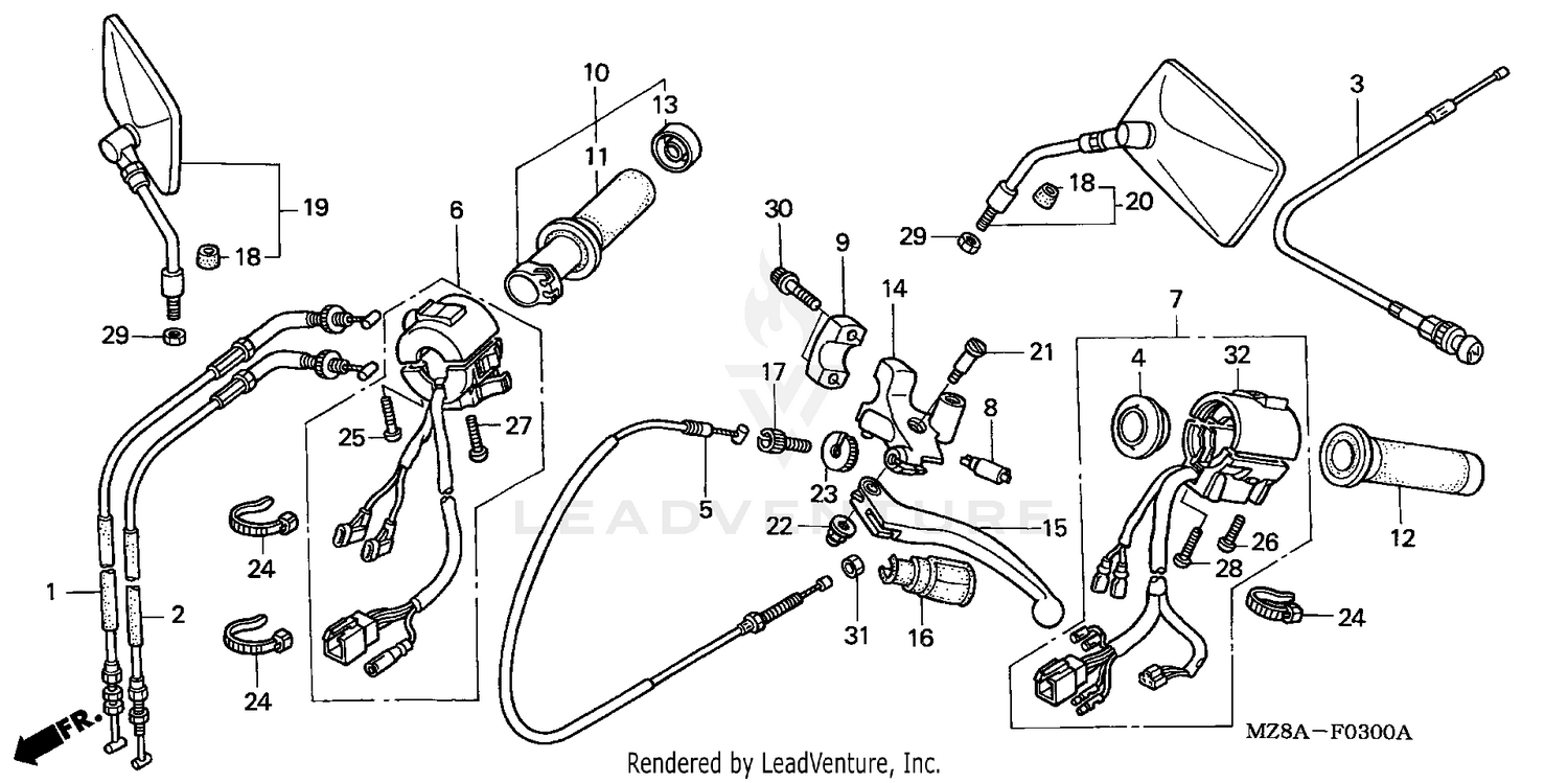 HANDLE LEVER + SWITCH + CABLE