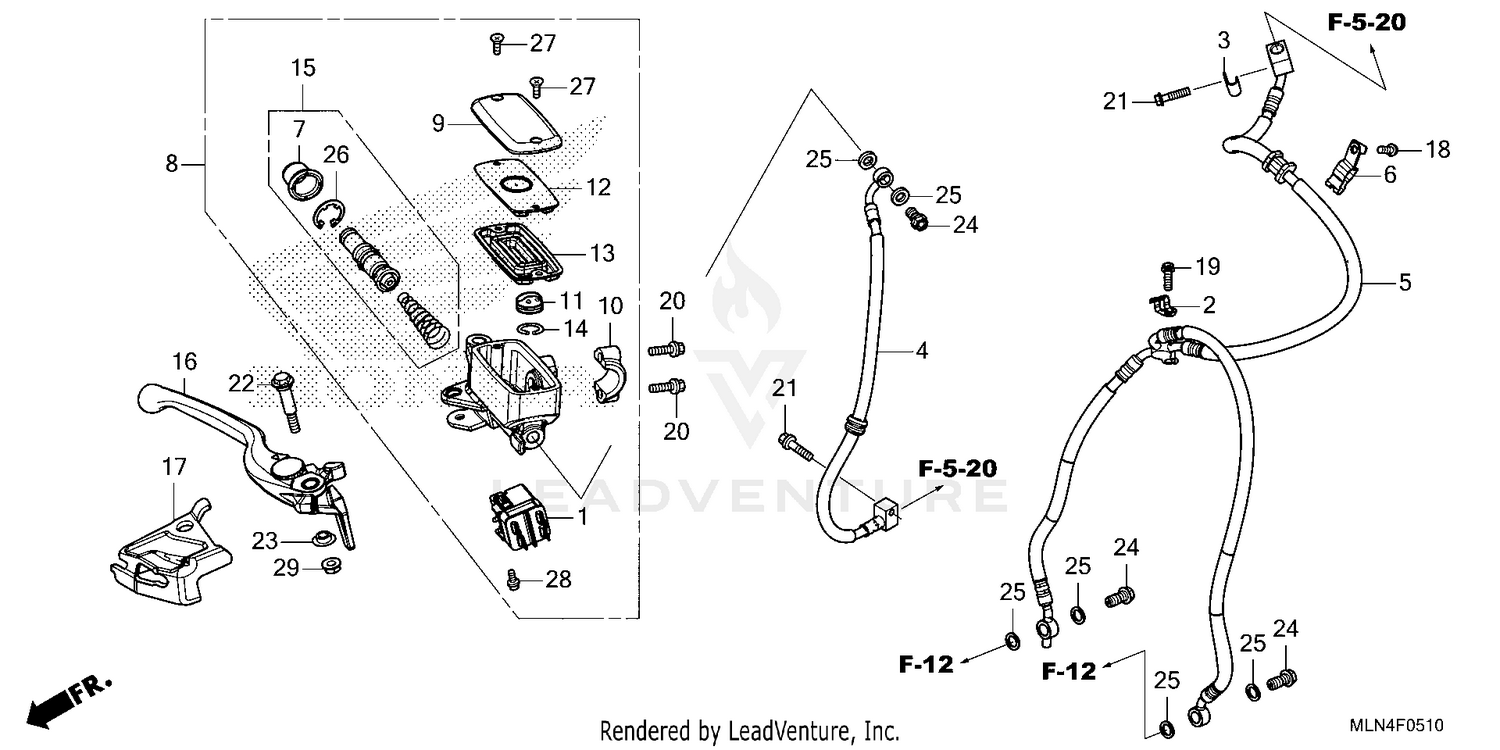 FRONT BRAKE MASTER       CYLINDER