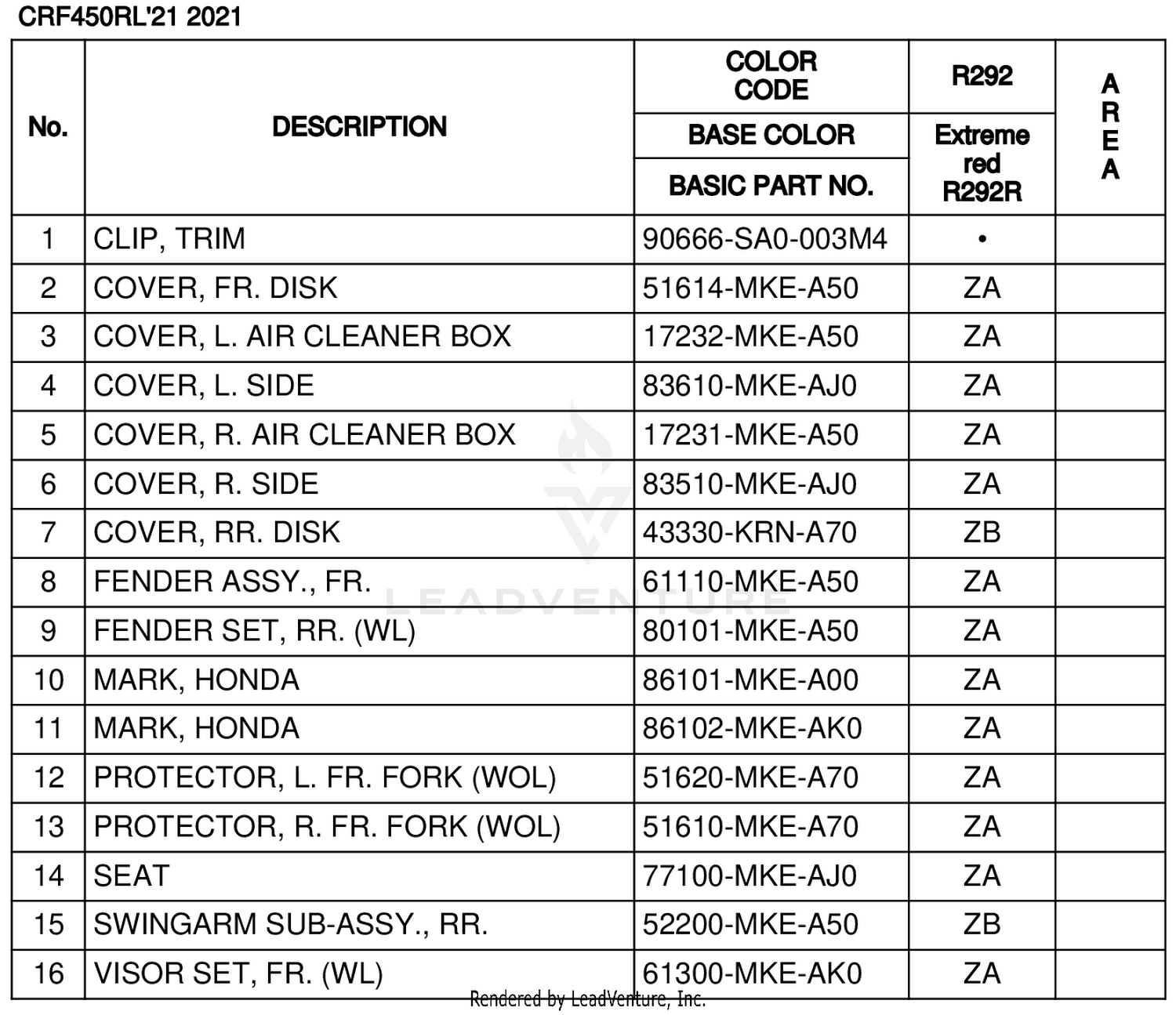 COLOR TABLE