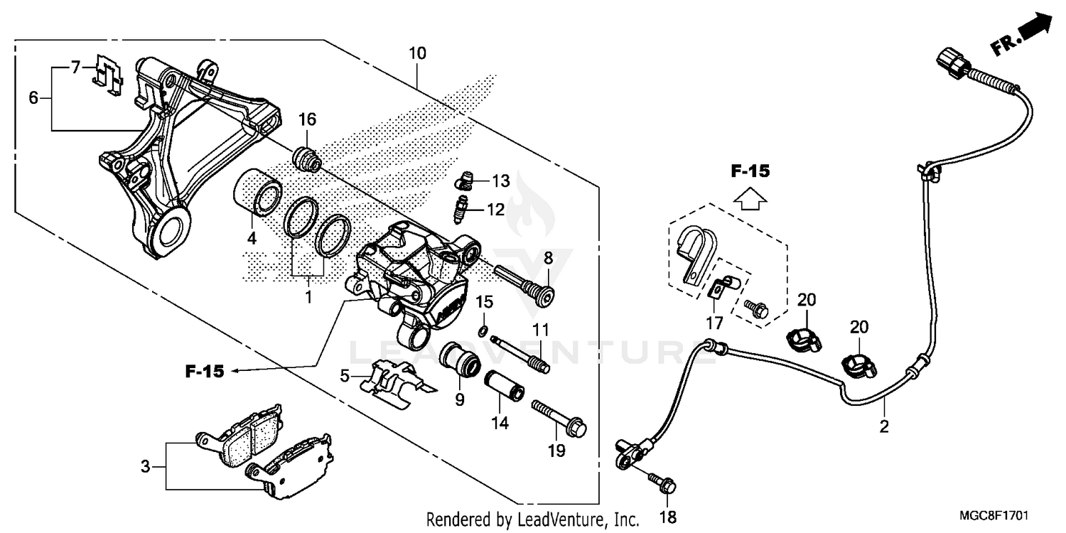 REAR BRAKE CALIPER       (2)