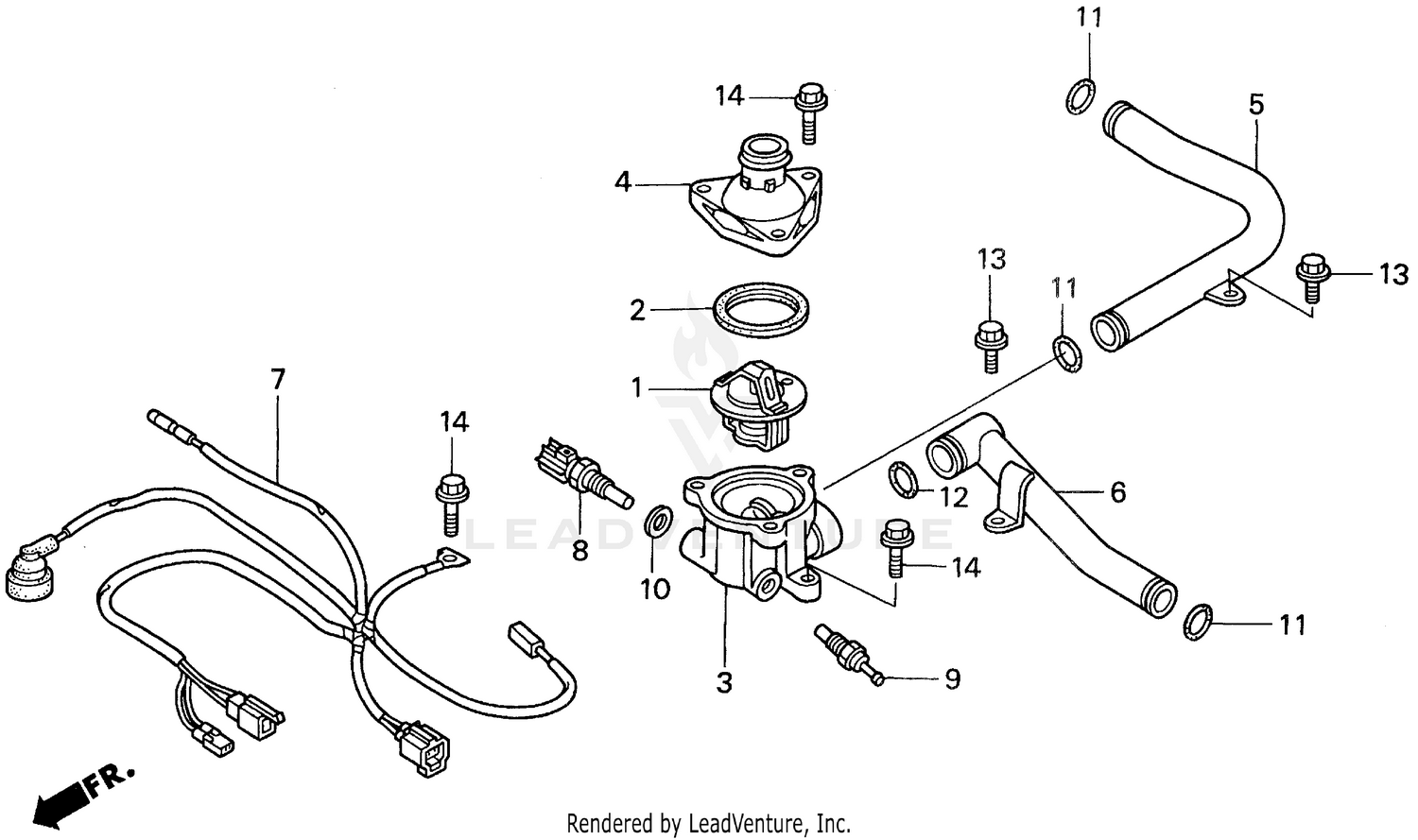 WATER PIPE + THERMOSTAT