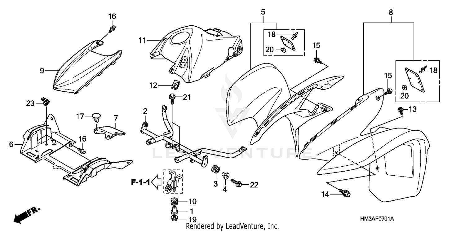 FRONT FENDER (TRX300EX'07-)