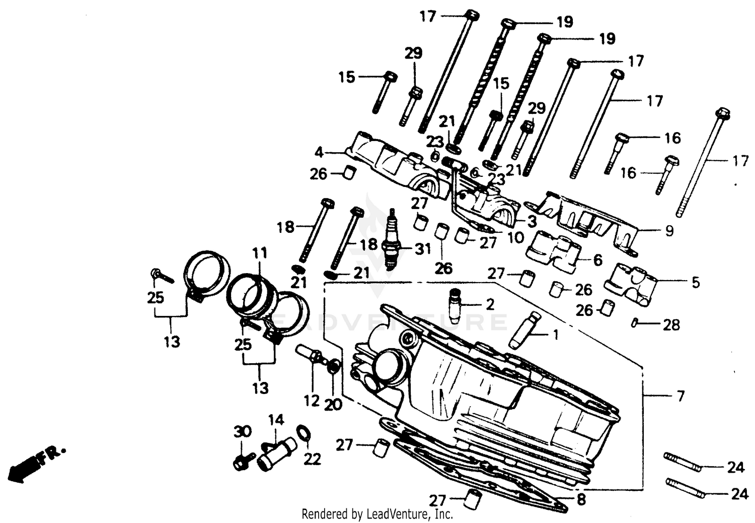 CYLINDER HEAD (RR.) 89-90