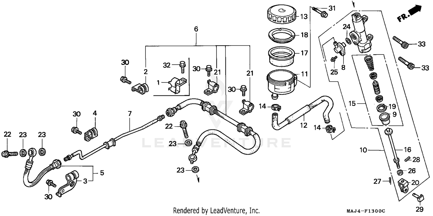RR. BRAKE MASTER CYL.