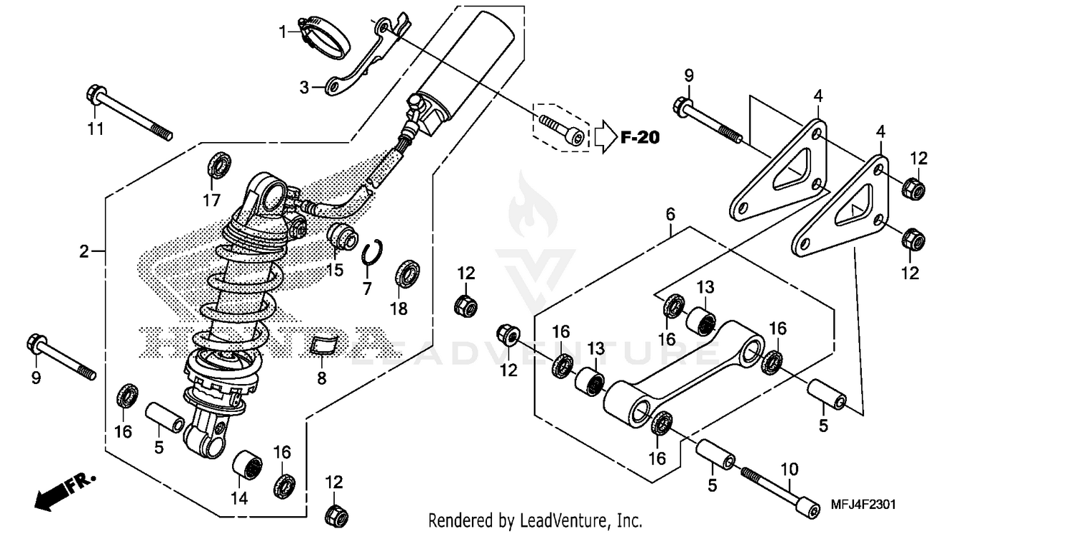 REAR SHOCK ABSORBER (CBR600RA)