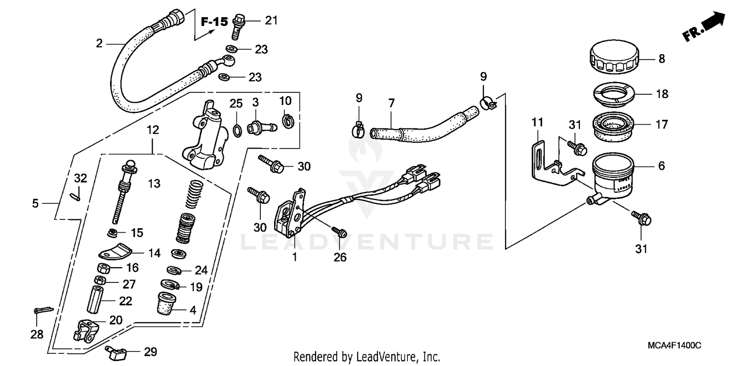 REAR BRAKE MASTER CYLINDER