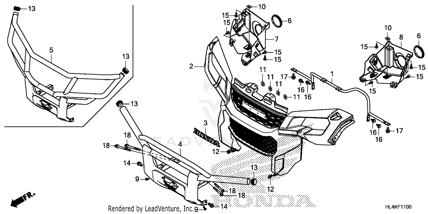FRONT GRILLE@FRONT BUMPER
