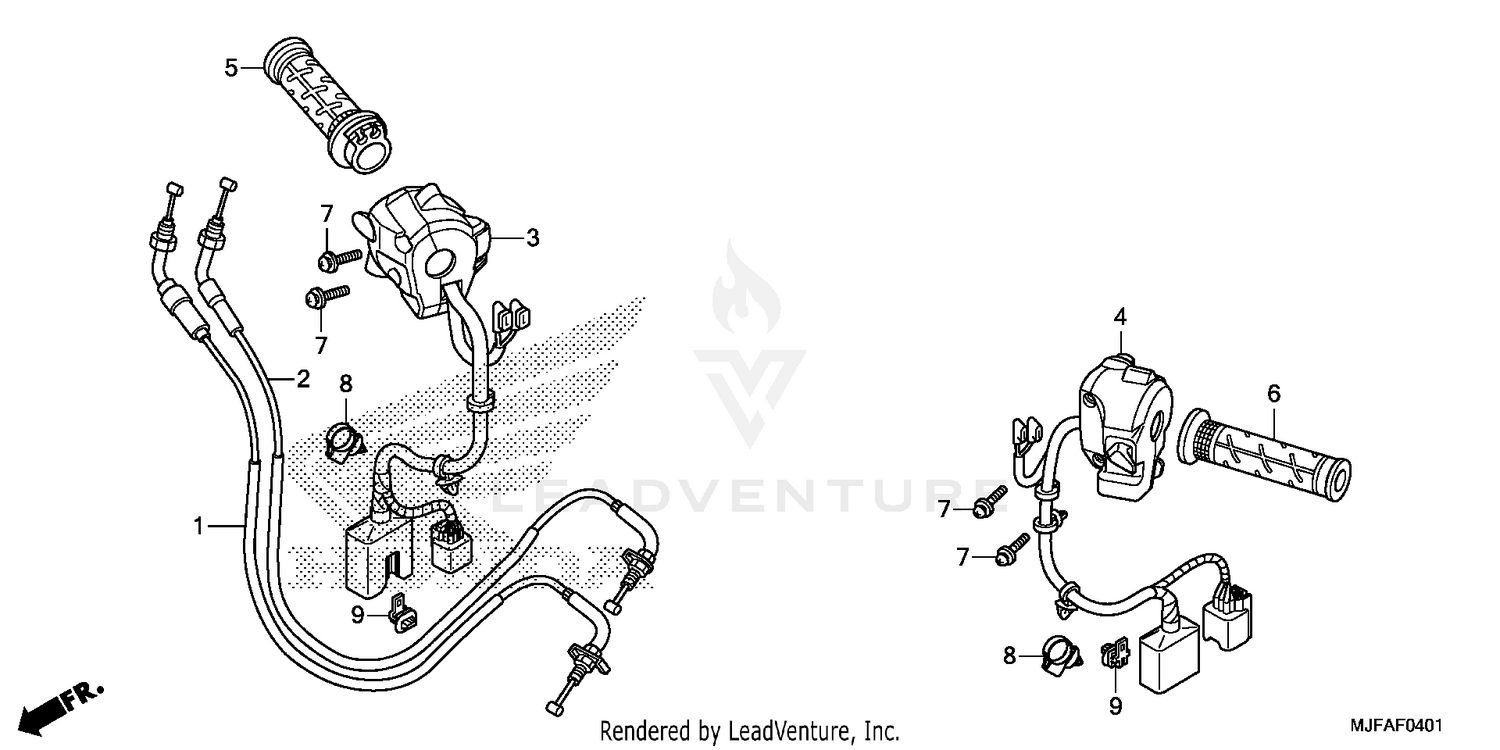 HANDLE LEVER + SWITCH + CABLE (2)