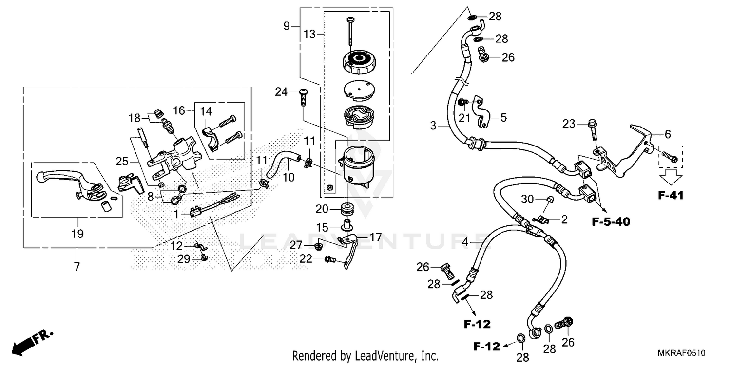 FRONT BRAKE MASTER       CYLINDER