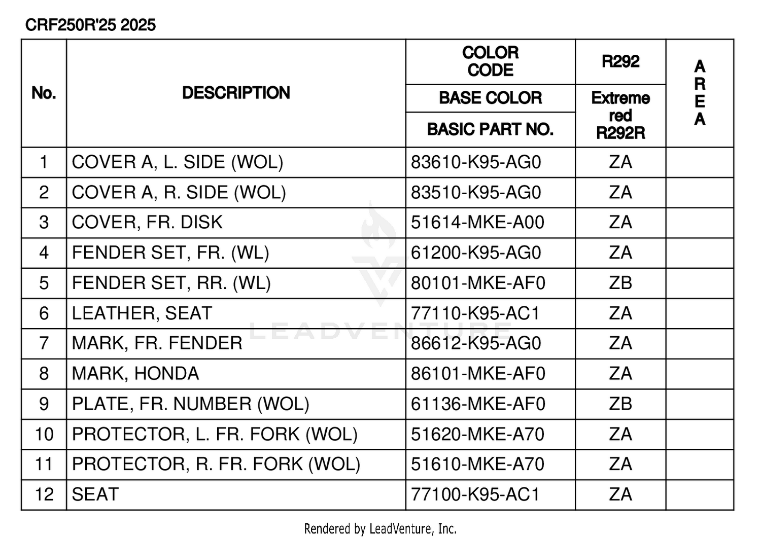 COLOR TABLE