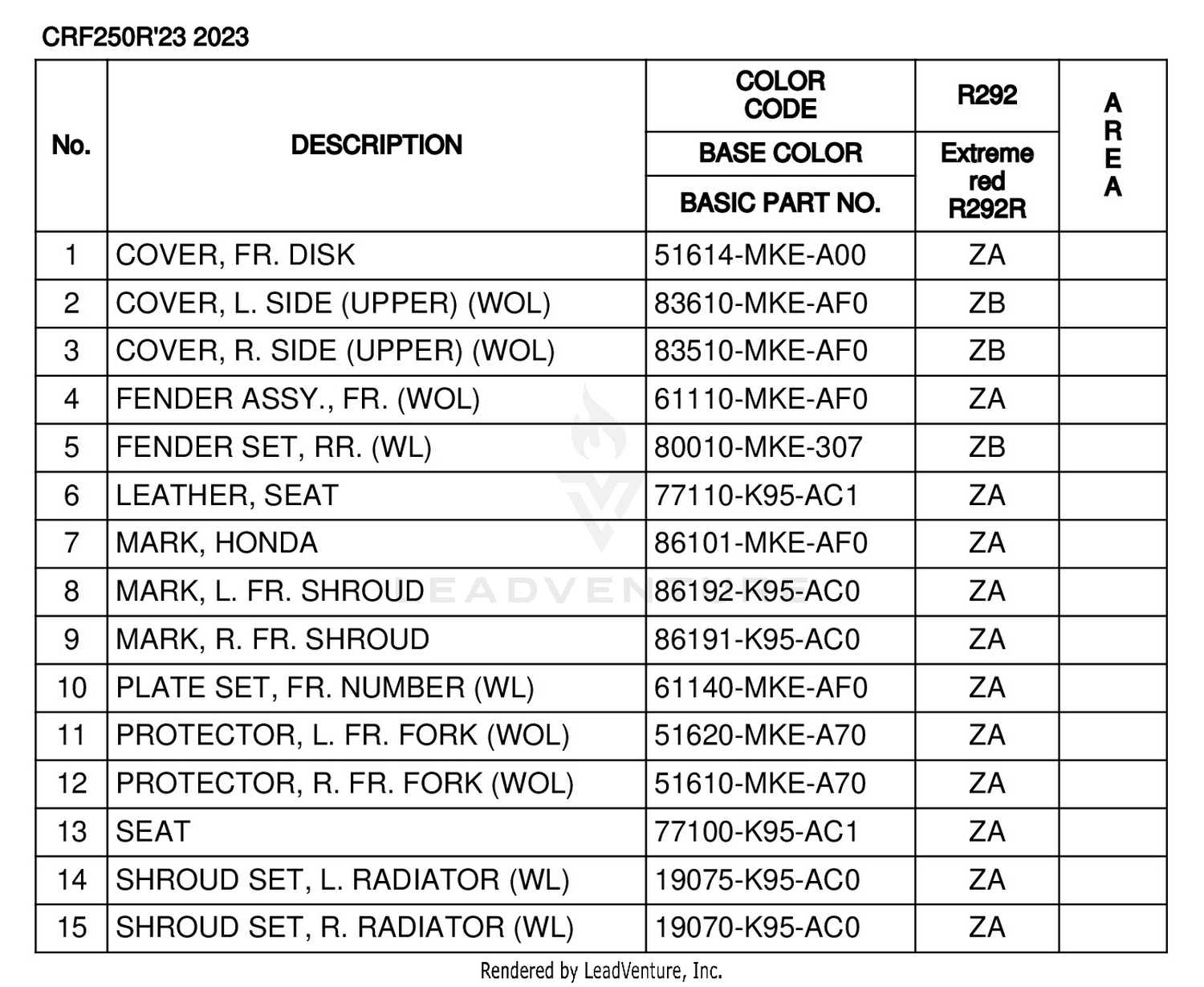 COLOR TABLE