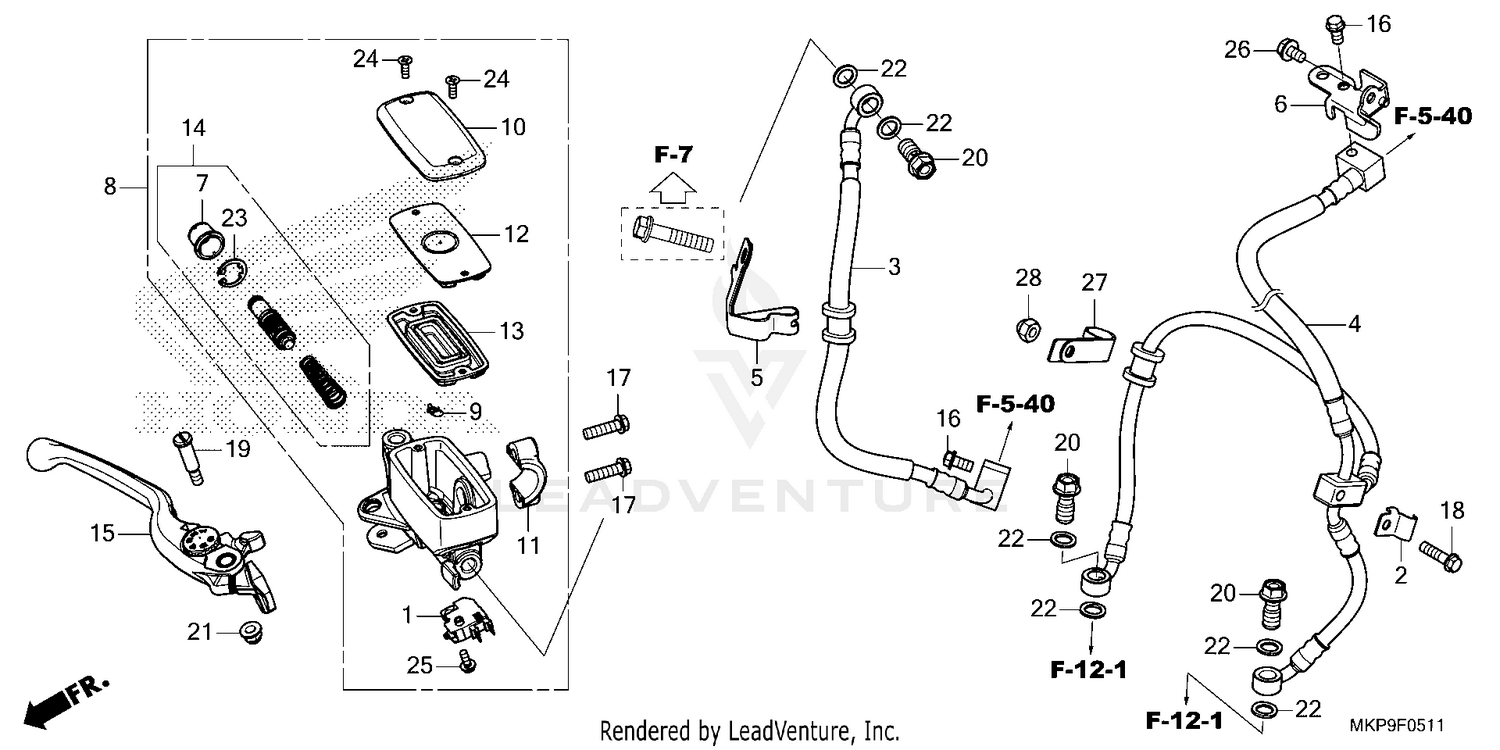 FRONT BRAKE MASTER       CYLINDER                 (CB500FA'22/'23)