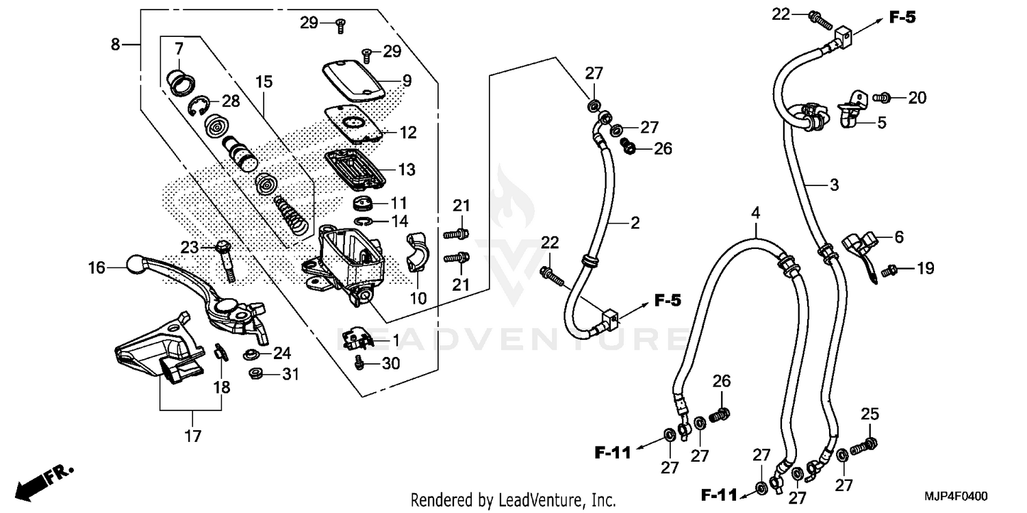 FRONT BRAKE MASTER       CYLINDER
