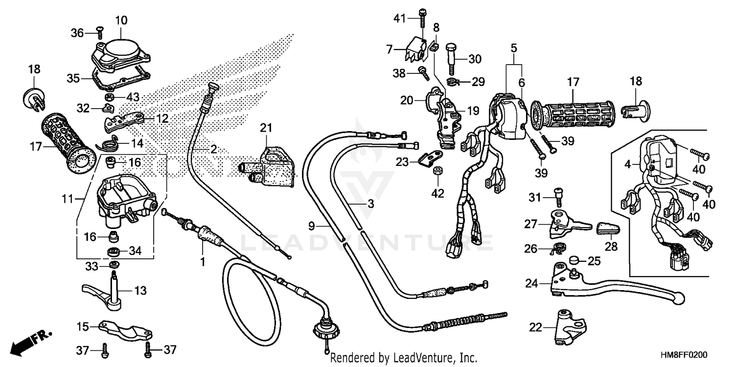 HANDLE LEVER + SWITCH + CABLE