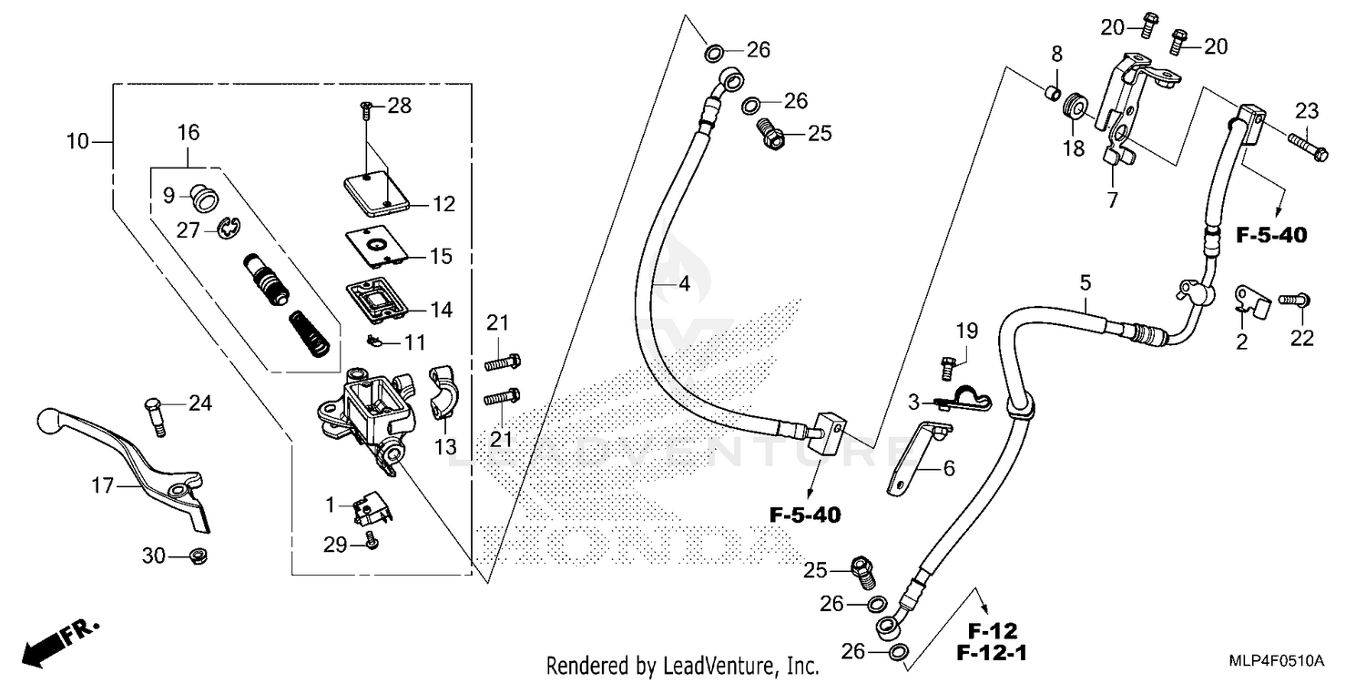FRONT BRAKE MASTER       CYLINDER