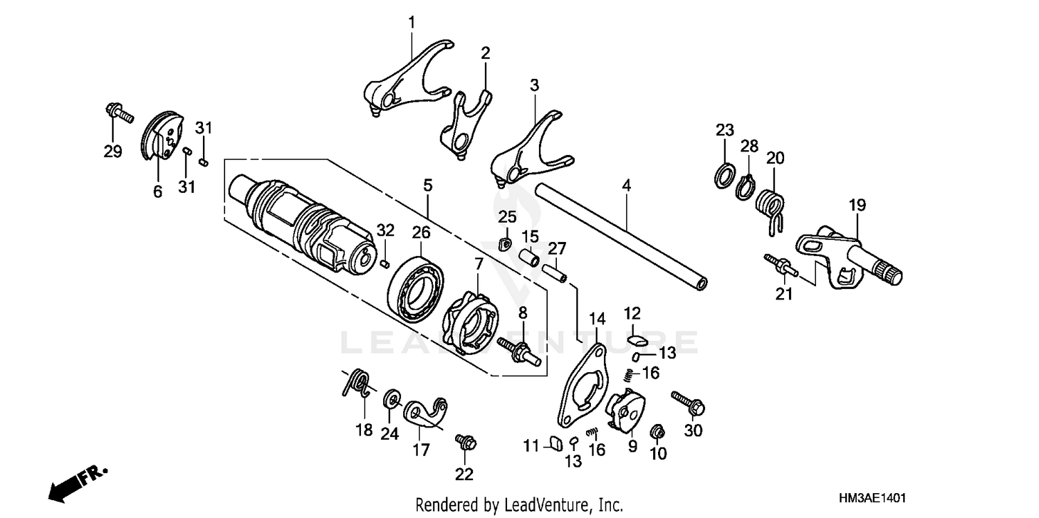 GEARSHIFT DRUM (TRX300EX'07-)