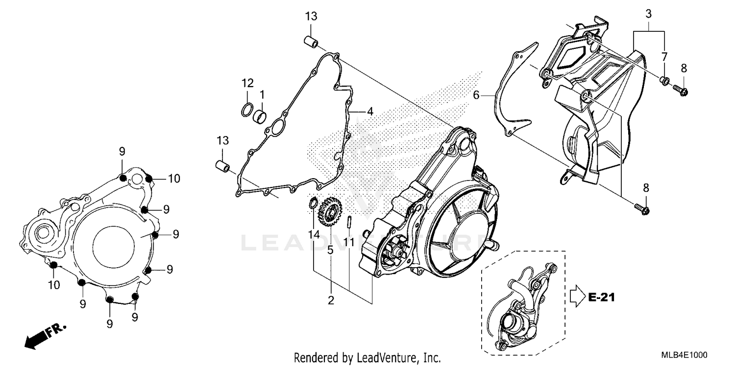 GENERATOR COVER@LEFT REAR COVER