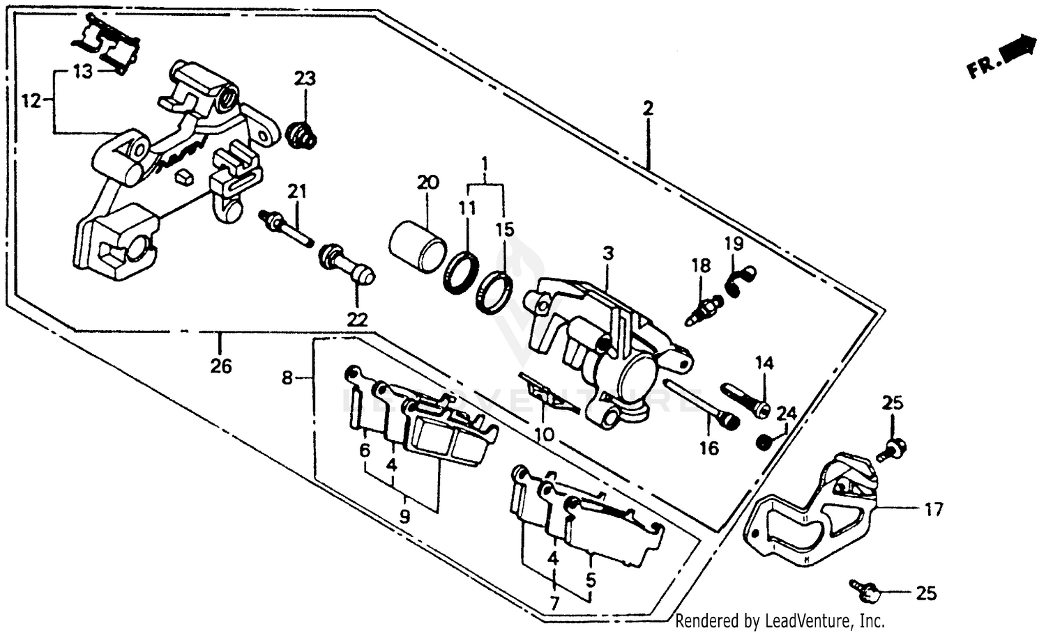 REAR BRAKE CALIPER 92-95
