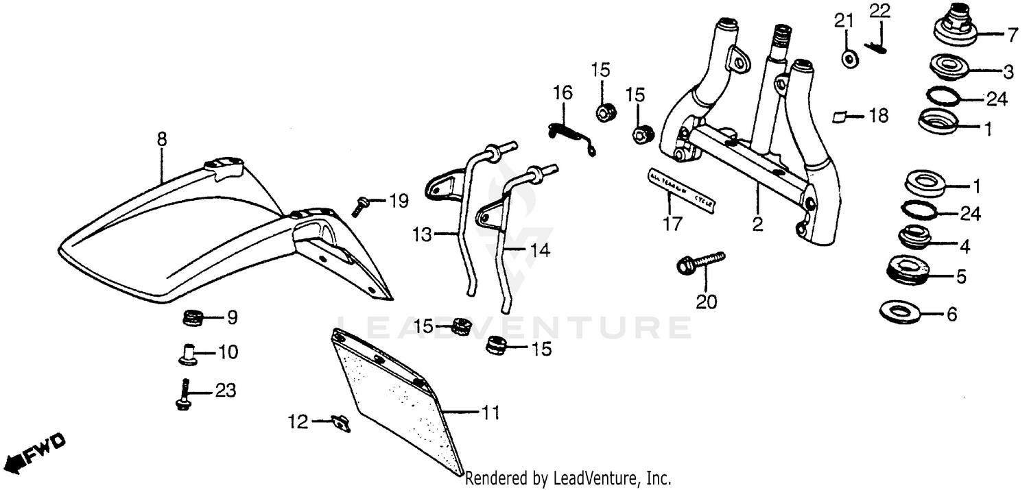 FRONT FORK I + FRONT FENDER