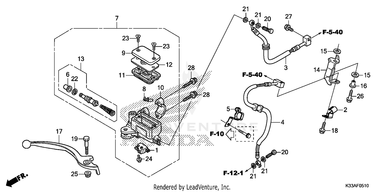 FRONT BRAKE MASTER       CYLINDER (ABS)
