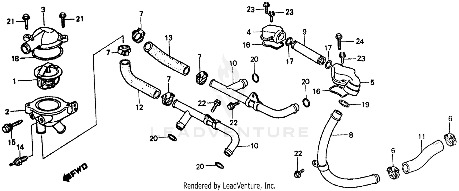 WATER PIPE + THERMOSTAT