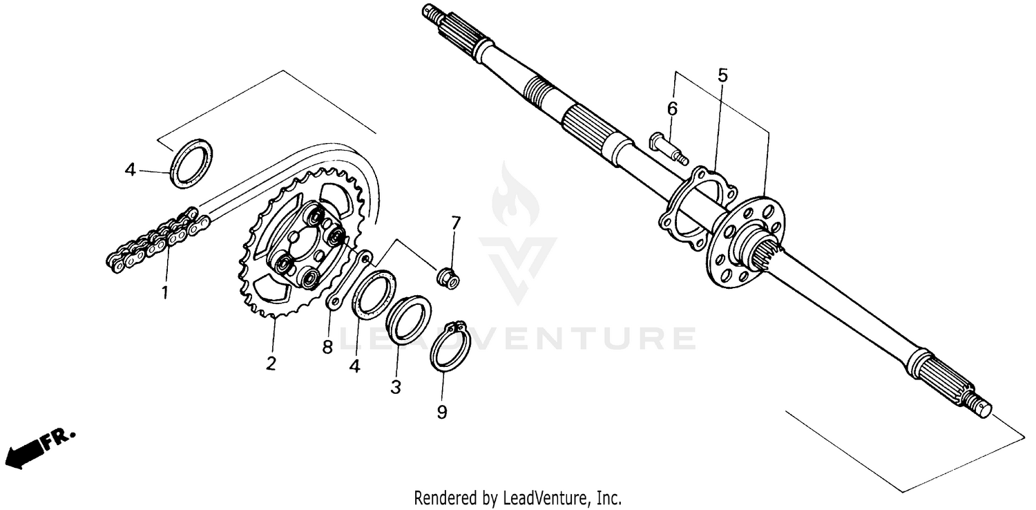 REAR WHEEL AXLE