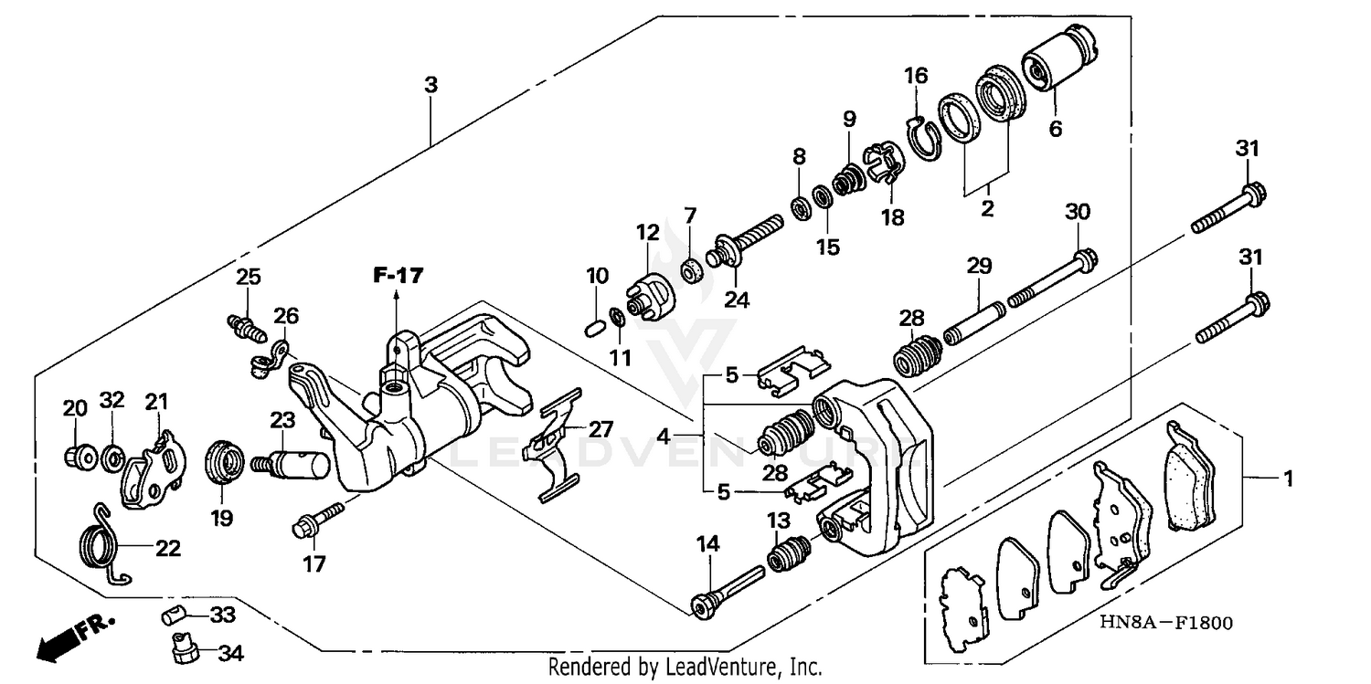REAR BRAKE CALIPER