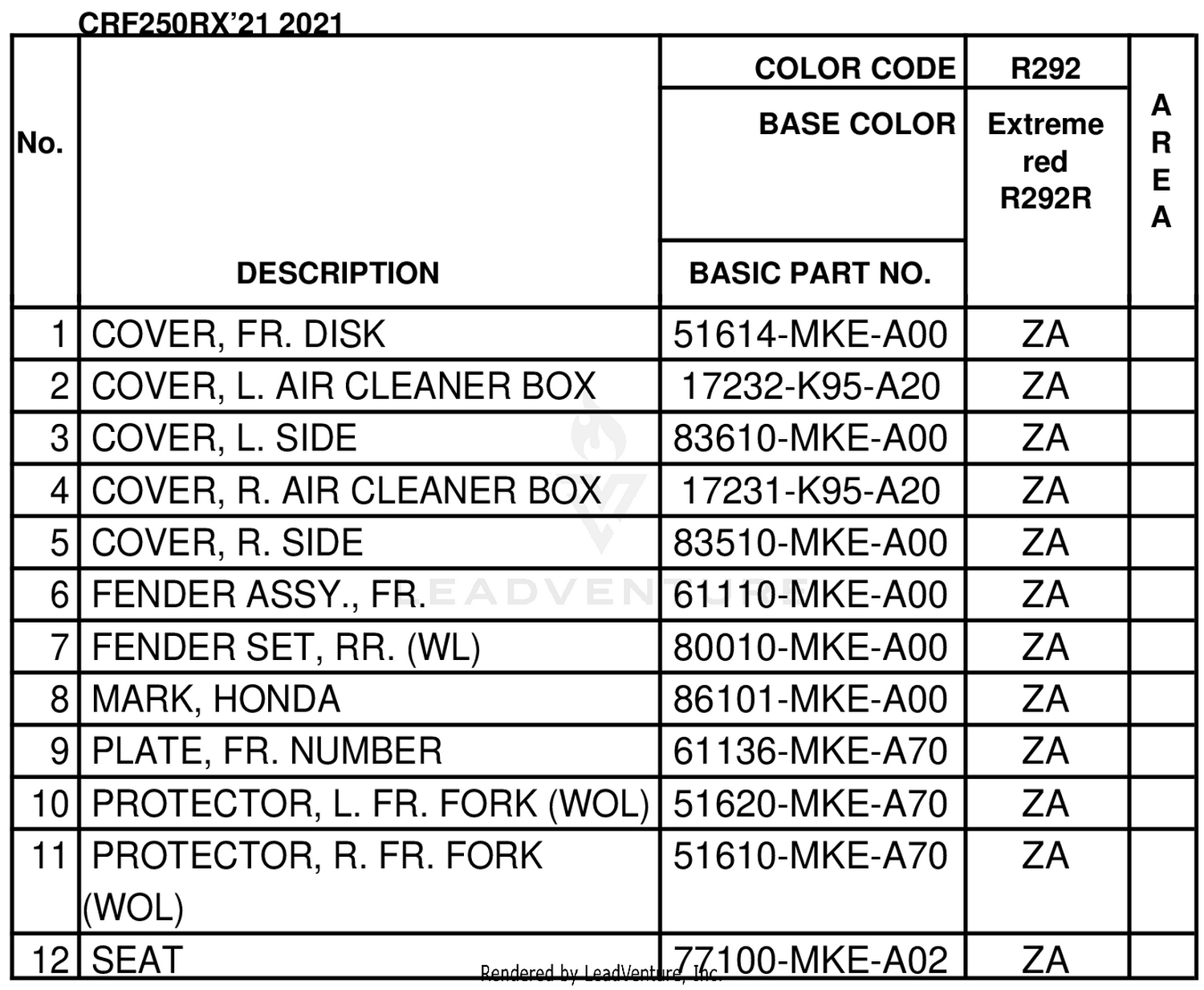 COLOR TABLE