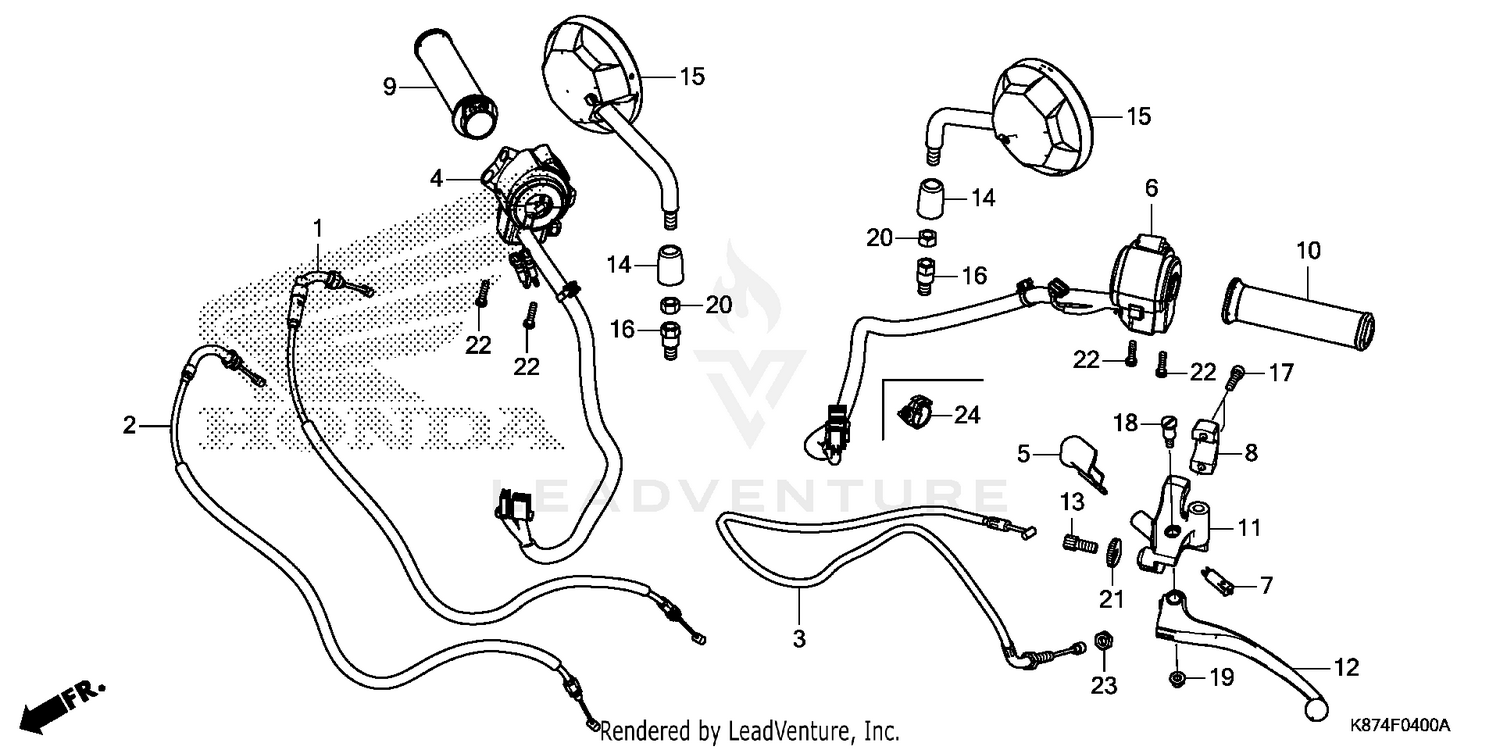 HANDLE LEVER@SWITCH@CABLE@MIRROR