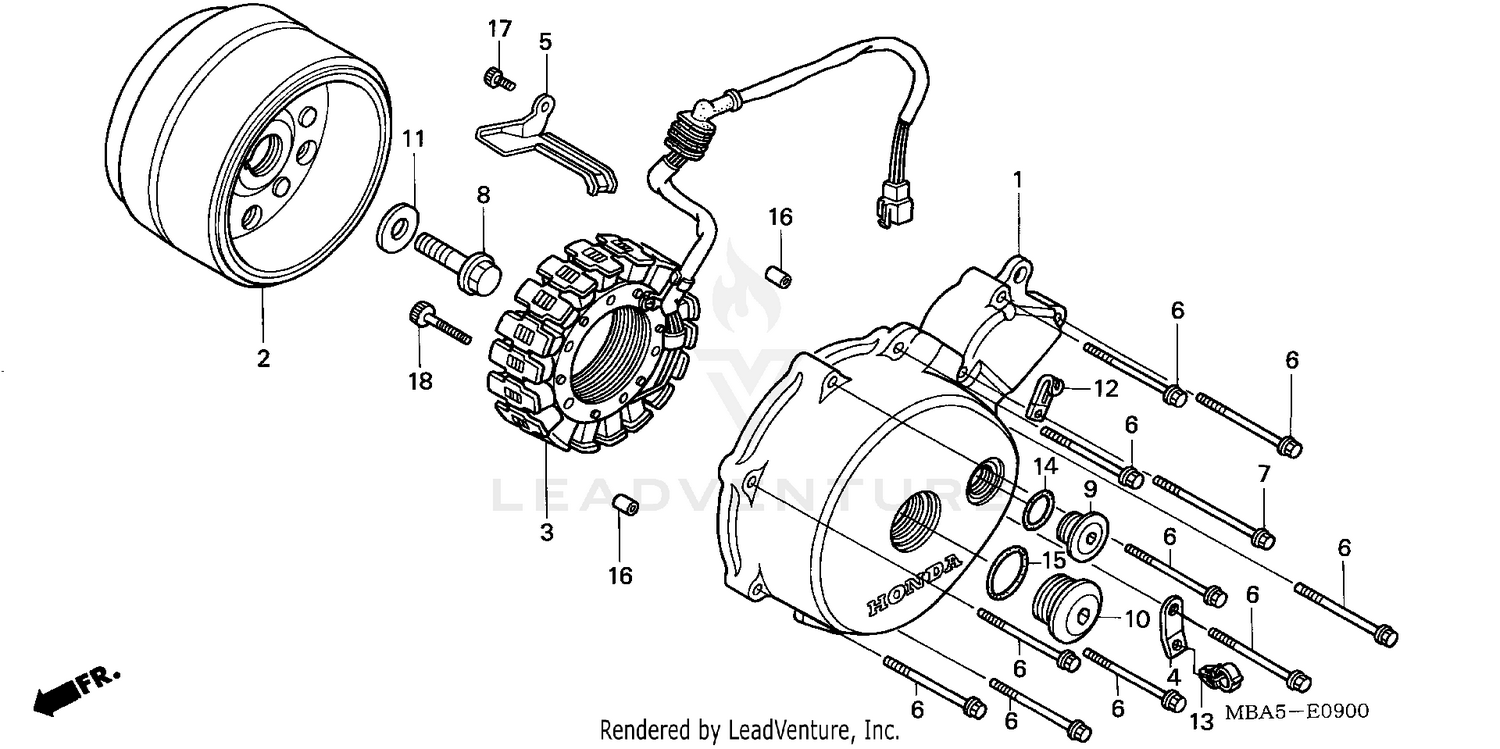 LEFT CRANKCASE COVER + GENERATOR