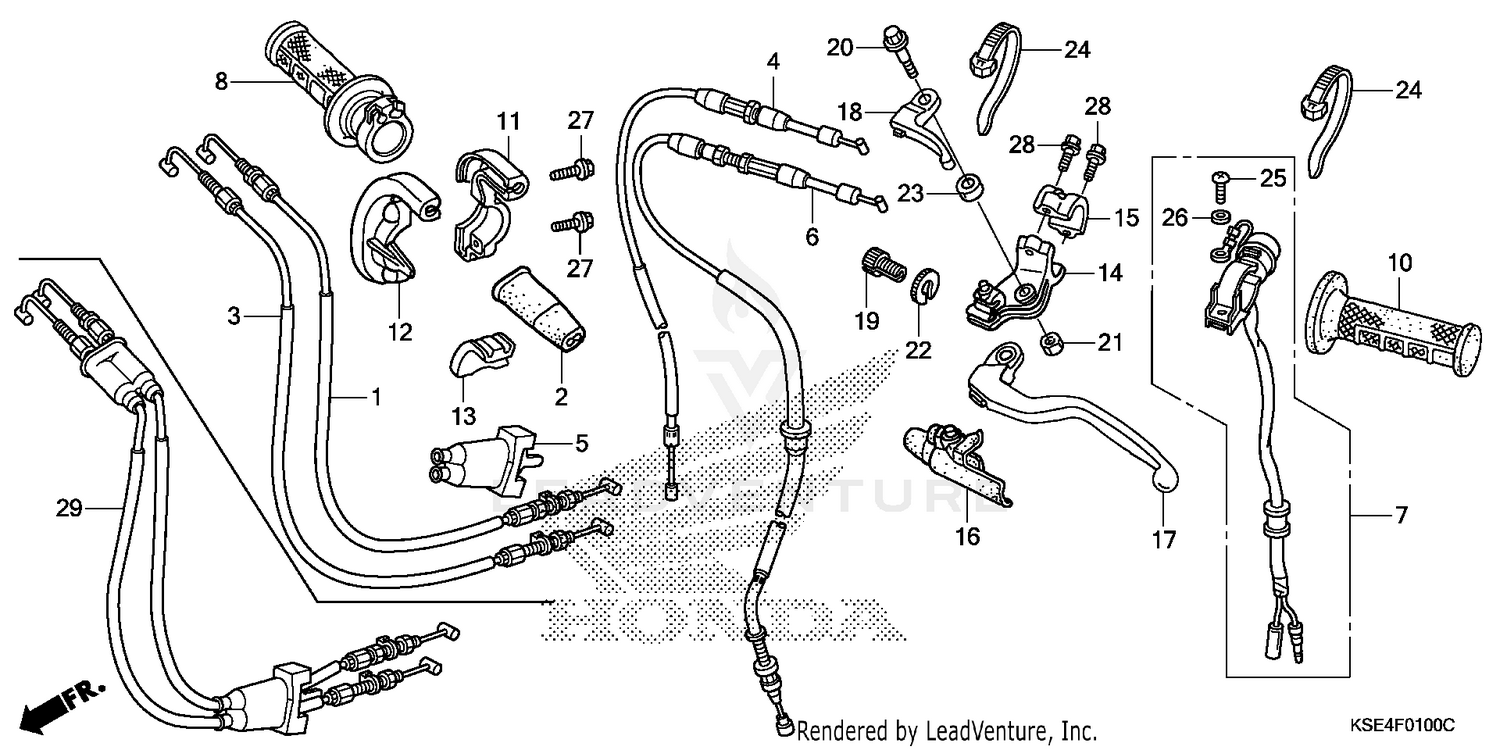 HANDLE LEVER + SWITCH + CABLE