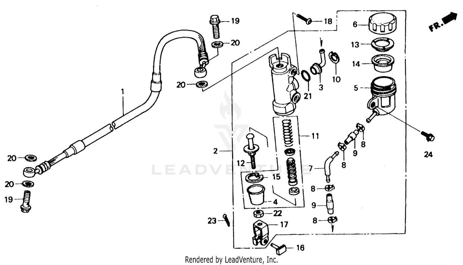 REAR BRAKE MASTER CYLINDER 91-92